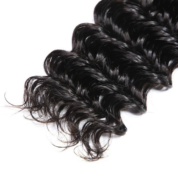 3 Bundle Indian Deep Wave Seamles Lace+4x4 Closure